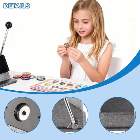 Taddien Round Badge Maker, Round Die Cutter for DIY Button Making and Scrapeboards Cardstocks Cutting, Cutter for Paper Leather PVC Cards, 44mm (1.73in) Cut Size for 32mm Buttons in Saudi Arabia