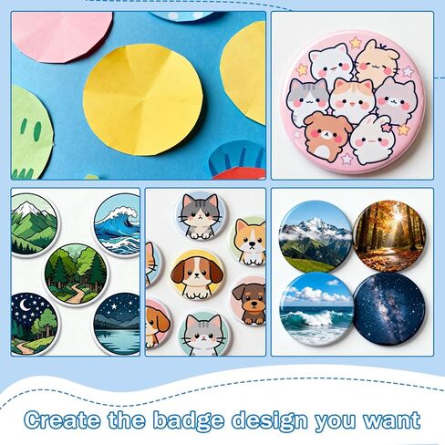 Taddien Round Badge Maker, Round Die Cutter for DIY Button Making and Scrapeboards Cardstocks Cutting, Cutter for Paper Leather PVC Cards, 44mm (1.73in) Cut Size for 32mm Buttons in Saudi Arabia