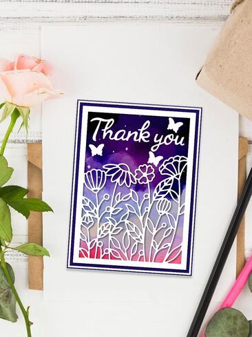 1Pcs Floral Theme Metal Die Cuts, Flower Carbon Steel Template Decorative Embossing Paper Card for Holiday Card Making DIY Scrapbooking Album Decoration, 107x147x0.8mm in Saudi Arabia