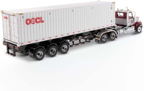 جرار ترادف Western Star 4900 SF Day Cab باللون العنابي والرمادي مع حاوية بحرية جيدة جافة OOCL 40' 1/50 in Saudi Arabia