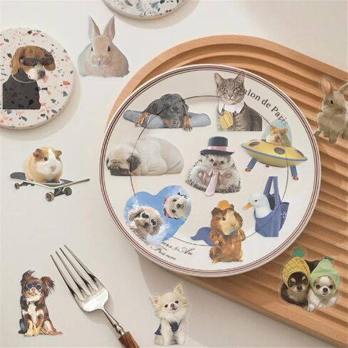 50 PCS Funny Dog and Cat Stickers for Kids Cute Animal Waterproof PET Sticker for Journaling Laptop Scrapbook Water Bottles Guitar Suitcase Phone Snowboard Cute Gifts for Women Girl Kids Adult Teens in Saudi Arabia