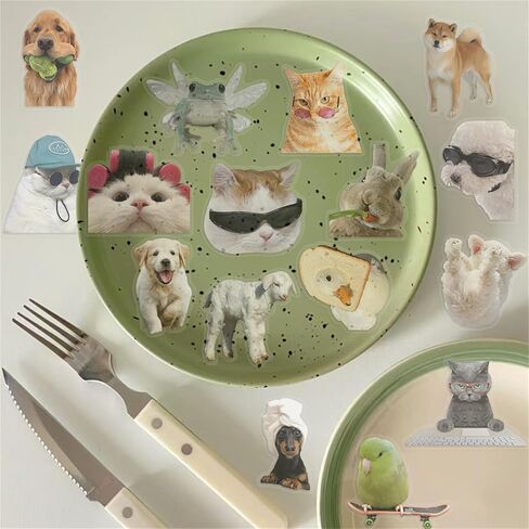50 PCS Funny Dog and Cat Stickers for Kids Cute Animal Waterproof PET Sticker for Journaling Laptop Scrapbook Water Bottles Guitar Suitcase Phone Snowboard Cute Gifts for Women Girl Kids Adult Teens in Saudi Arabia