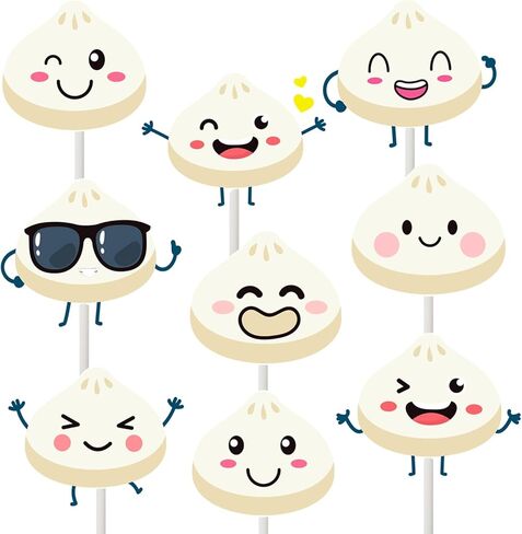 Dumplings Cupcake Toppers 24Pcs Little Dumpling Birthday Baby Shower Party Decorations Cute Dumplings Themed Cake Decorations for Chinese Food A Little Dumpling is on the Way Birthday Party Supplies in Saudi Arabia