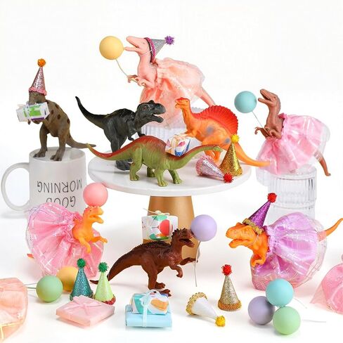 Weysat 41 Pcs Farm Animal Birthday Party Decorations Mini Birthday Hat with Pom Poms Figure Model Cake Toppers with Mini Skirt Hat Gift Boxes(Farm) in Saudi Arabia