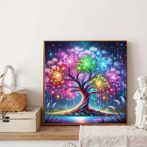 مجموعات الفن الماسي لشجرة الحياة من Arttoplus للبالغين - مجموعات الرسم الماسي 5D للبالغين المبتدئين، مجموعات فنية من الألماس المثقاب الكامل للهدايا والديكور المنزلي (14 × 14 بوصة) in Saudi Arabia