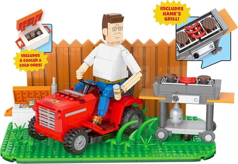 Brickcraft King of The Hill Hank Hill’s Backyard Building Kit (586-Piece Set), Hank Hill Figure, Lawn Mower, Grill & Cooler, Animated TV Show Collectible Display Xmas Christmas in Saudi Arabia
