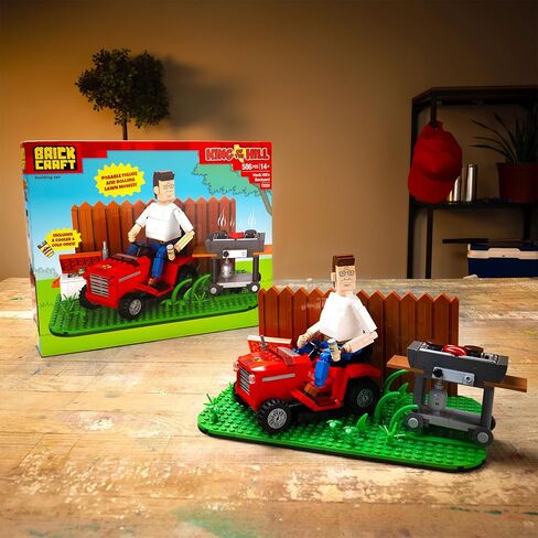 Brickcraft King of The Hill Hank Hill’s Backyard Building Kit (586-Piece Set), Hank Hill Figure, Lawn Mower, Grill & Cooler, Animated TV Show Collectible Display Xmas Christmas in Saudi Arabia