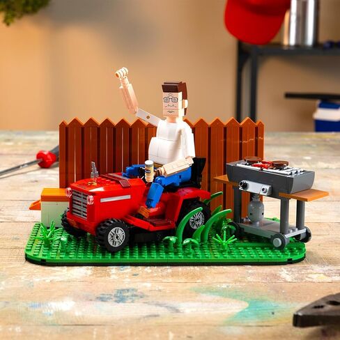 Brickcraft King of The Hill Hank Hill’s Backyard Building Kit (586-Piece Set), Hank Hill Figure, Lawn Mower, Grill & Cooler, Animated TV Show Collectible Display Xmas Christmas in Saudi Arabia