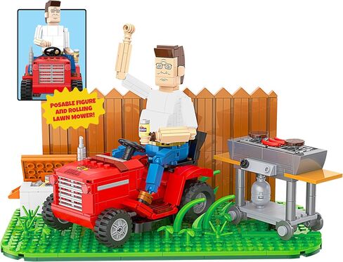 Brickcraft King of The Hill Hank Hill’s Backyard Building Kit (586-Piece Set), Hank Hill Figure, Lawn Mower, Grill & Cooler, Animated TV Show Collectible Display Xmas Christmas in Saudi Arabia
