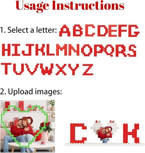 Custom Photo Building Blocks,Personalized Valentines Day Gifts I Love U Building Bricks,DIY Block Puzzles Couple Romantic Gifts for Girlfriend Boyfriend Lovers Family Keepsake Gifts in Saudi Arabia
