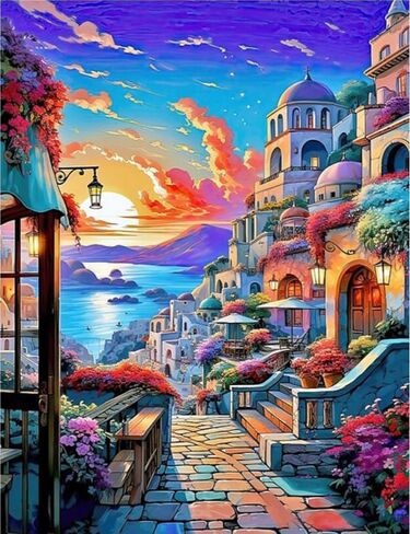 Amphol Paint by Numbers Kit, Adult Paint by Number for Beginners, Acrylic Easy Scenery Painting Number Kits on Canvas, Great Gift Decor - 16x20 Inch in Saudi Arabia