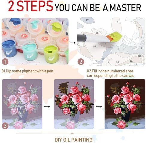 Amphol Paint by Numbers Kit, Adult Paint by Number for Beginners, Acrylic Easy Scenery Painting Number Kits on Canvas, Great Gift Decor - 16x20 Inch in Saudi Arabia