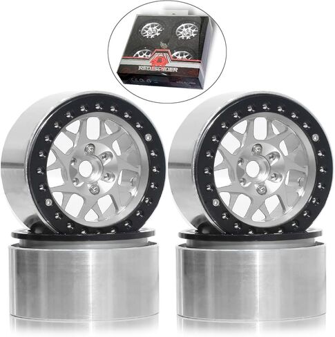 عجلات خرز REDSPIDER2.2 (4 قطع)، عجلات ألومنيوم 2.2 مصنوعة بواسطة آلة CNC، لسيارة 1/10 RC Crawler Car المحورية Wraith RR10 SCX10 90046 YETI D90 CC01 RC أجزاء ترقية السيارة الزاحفة (لون التيتانيوم) in Saudi Arabia