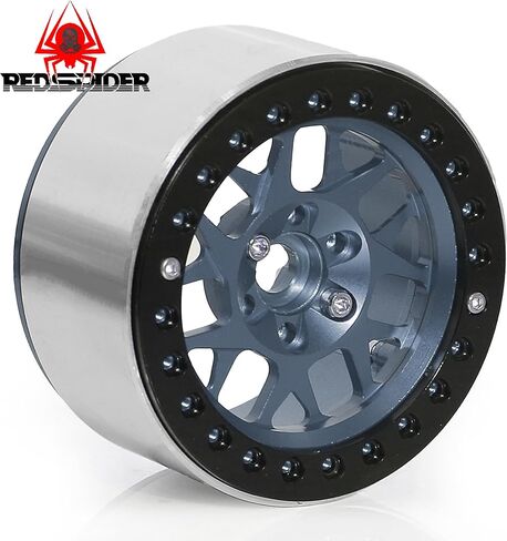 عجلات خرز REDSPIDER2.2 (4 قطع)، عجلات ألومنيوم 2.2 مصنوعة بواسطة آلة CNC، لسيارة 1/10 RC Crawler Car المحورية Wraith RR10 SCX10 90046 YETI D90 CC01 RC أجزاء ترقية السيارة الزاحفة (لون التيتانيوم) in Saudi Arabia
