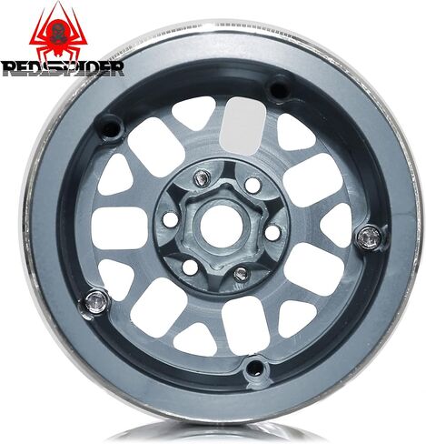عجلات خرز REDSPIDER2.2 (4 قطع)، عجلات ألومنيوم 2.2 مصنوعة بواسطة آلة CNC، لسيارة 1/10 RC Crawler Car المحورية Wraith RR10 SCX10 90046 YETI D90 CC01 RC أجزاء ترقية السيارة الزاحفة (لون التيتانيوم) in Saudi Arabia