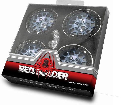 عجلات خرز REDSPIDER2.2 (4 قطع)، عجلات ألومنيوم 2.2 مصنوعة بواسطة آلة CNC، لسيارة 1/10 RC Crawler Car المحورية Wraith RR10 SCX10 90046 YETI D90 CC01 RC أجزاء ترقية السيارة الزاحفة (لون التيتانيوم) in Saudi Arabia