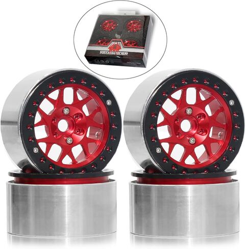 عجلات خرز REDSPIDER2.2 (4 قطع)، عجلات ألومنيوم 2.2 مصنوعة بواسطة آلة CNC، لسيارة 1/10 RC Crawler Car المحورية Wraith RR10 SCX10 90046 YETI D90 CC01 RC أجزاء ترقية السيارة الزاحفة (لون التيتانيوم) in Saudi Arabia