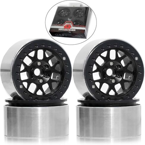 عجلات خرز REDSPIDER2.2 (4 قطع)، عجلات ألومنيوم 2.2 مصنوعة بواسطة آلة CNC، لسيارة 1/10 RC Crawler Car المحورية Wraith RR10 SCX10 90046 YETI D90 CC01 RC أجزاء ترقية السيارة الزاحفة (لون التيتانيوم) in Saudi Arabia