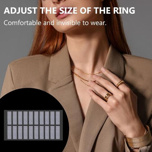 12 Sheets Ring Size Adjuster Kit with Jewelry Polishing Cloth Transparent Ring Size Reducer Tightener 316PCS Silicone No Cut Comfortable Band Tightener for Women Men Fits 3-10mm Wide in Saudi Arabia