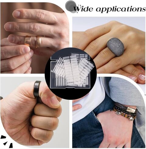 12 Sheets Ring Size Adjuster Kit with Jewelry Polishing Cloth Transparent Ring Size Reducer Tightener 316PCS Silicone No Cut Comfortable Band Tightener for Women Men Fits 3-10mm Wide in Saudi Arabia