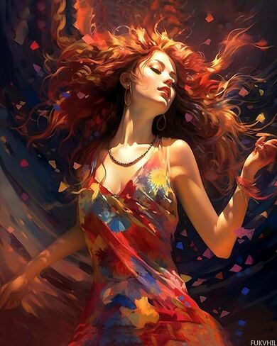 FUKVHIL Digital Oil Painting Artwork, Graffiti Dancer Woman, Painting by Numbers Perfect for Gift Decor, 40x50cm, Without Frame in Saudi Arabia