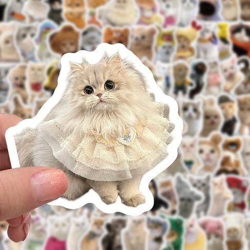 100pcs Cute Kitten Sticker Pack, Cat Stickers Pack, Kawaii Vinyl Waterproof Stickers - for Pet Lovers, Laptops, Phones, Scrapbooks & Water Bottles - Reusable Vinyl Decals, Irregular Shape in Saudi Arabia