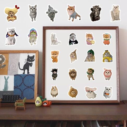 100pcs Cute Kitten Sticker Pack, Cat Stickers Pack, Kawaii Vinyl Waterproof Stickers - for Pet Lovers, Laptops, Phones, Scrapbooks & Water Bottles - Reusable Vinyl Decals, Irregular Shape in Saudi Arabia