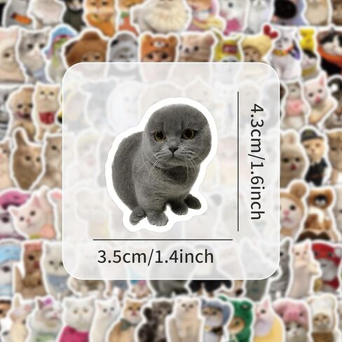 100pcs Cute Kitten Sticker Pack, Cat Stickers Pack, Kawaii Vinyl Waterproof Stickers - for Pet Lovers, Laptops, Phones, Scrapbooks & Water Bottles - Reusable Vinyl Decals, Irregular Shape in Saudi Arabia