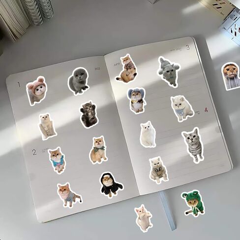 100pcs Cute Kitten Sticker Pack, Cat Stickers Pack, Kawaii Vinyl Waterproof Stickers - for Pet Lovers, Laptops, Phones, Scrapbooks & Water Bottles - Reusable Vinyl Decals, Irregular Shape in Saudi Arabia