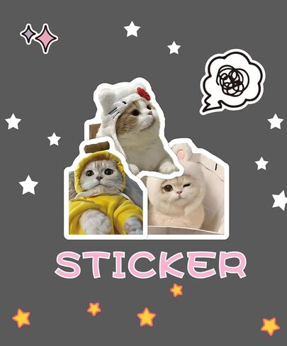 100pcs Cute Kitten Sticker Pack, Cat Stickers Pack, Kawaii Vinyl Waterproof Stickers - for Pet Lovers, Laptops, Phones, Scrapbooks & Water Bottles - Reusable Vinyl Decals, Irregular Shape in Saudi Arabia