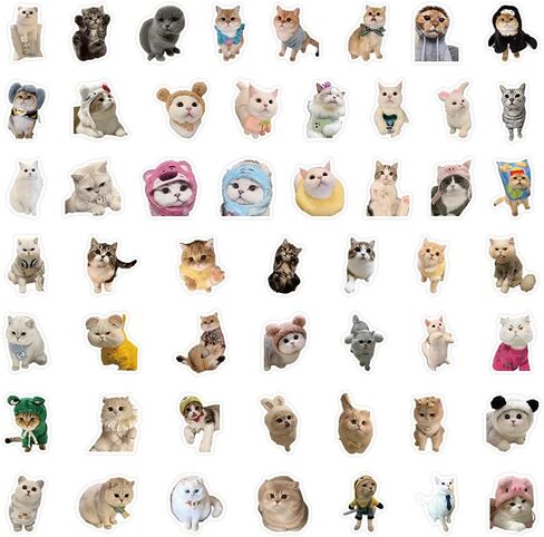 100pcs Cute Kitten Sticker Pack, Cat Stickers Pack, Kawaii Vinyl Waterproof Stickers - for Pet Lovers, Laptops, Phones, Scrapbooks & Water Bottles - Reusable Vinyl Decals, Irregular Shape in Saudi Arabia