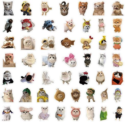 100pcs Cute Kitten Sticker Pack, Cat Stickers Pack, Kawaii Vinyl Waterproof Stickers - for Pet Lovers, Laptops, Phones, Scrapbooks & Water Bottles - Reusable Vinyl Decals, Irregular Shape in Saudi Arabia