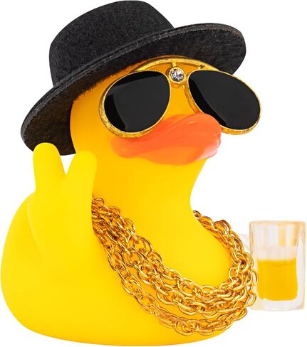 wonuu Rubber Duck Car Ornament Funny Office Gifts Cool Car Accessories Decorations Quirky Decor, V Sign Beer in Saudi Arabia