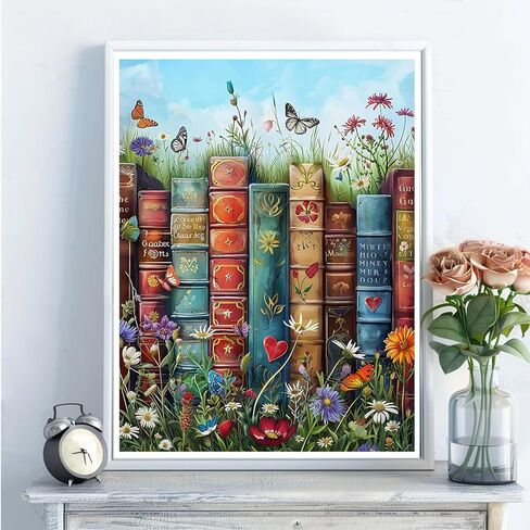 5D Diamond Art Kits for Adults - DIY Book Diamond Painting Kits, Full Round Drill - Crystal Embroidery Cross Stitch Craft for Wall Decor Christmas Gifts - 12x16 Inch A671 in Saudi Arabia