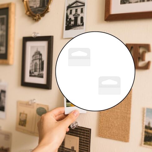 120Pcs Adhesive Picture Hangers, Clear Sawtooth Picture Hangers No Hole Picture Hanging Stick on Picture Frame Hooks for Photos, Small Items, Retail Displays in Saudi Arabia