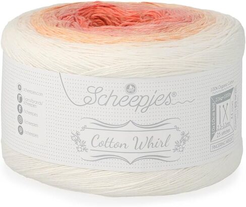 Scheepjes Cotton Whirl Gradient Cake 736 Cinderlight, Cotton Yarn 1094 yd (1000 m) 224 g (7.9 oz) in Saudi Arabia