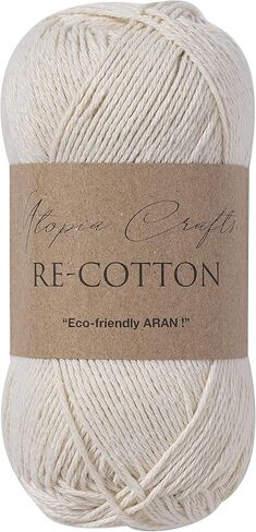 Re-Cotton Knitting Yarn 3X 100g / 3.52oz (Cream, 3 Pack) in Saudi Arabia