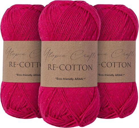 Re-Cotton Knitting Yarn 3X 100g / 3.52oz (Cream, 3 Pack) in Saudi Arabia