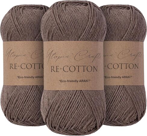 Re-Cotton Knitting Yarn 3X 100g / 3.52oz (Cream, 3 Pack) in Saudi Arabia