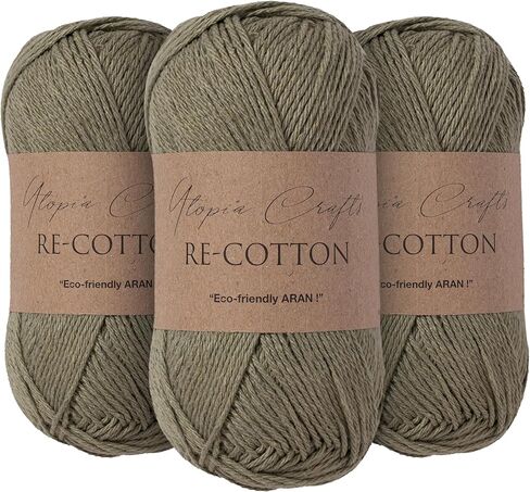 Re-Cotton Knitting Yarn 3X 100g / 3.52oz (Cream, 3 Pack) in Saudi Arabia