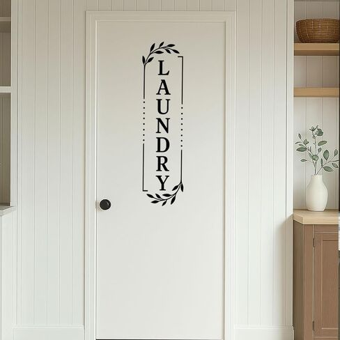 Laundry Vinyl Decal, Black Laundry Door Decal, Removable Laundry Room Decal, Laundry Vinyl Sticker, Housewarming Gift,18 * 5 Inch in Saudi Arabia