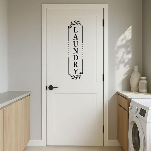 Laundry Vinyl Decal, Black Laundry Door Decal, Removable Laundry Room Decal, Laundry Vinyl Sticker, Housewarming Gift,18 * 5 Inch in Saudi Arabia
