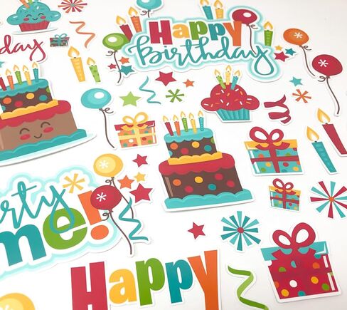 Paper Die Cuts - Birthday - Over 60 Cardstock Scrapbook Die Cuts - by Miss Kate Cuttables in Saudi Arabia