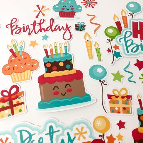 Paper Die Cuts - Birthday - Over 60 Cardstock Scrapbook Die Cuts - by Miss Kate Cuttables in Saudi Arabia