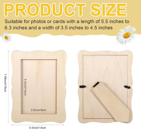 60 Pcs Wooden Picture Frames for Crafts, 4" X 6" DIY Wood Photo Frames Craft, Unfinished Picture Frames for Birthday, Wedding, Christmas Gifts & Home Decor in Saudi Arabia