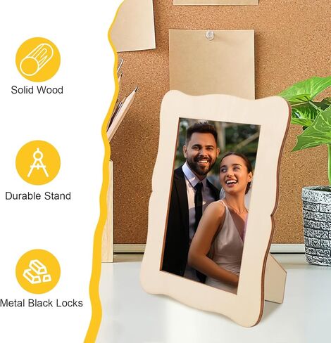 60 Pcs Wooden Picture Frames for Crafts, 4" X 6" DIY Wood Photo Frames Craft, Unfinished Picture Frames for Birthday, Wedding, Christmas Gifts & Home Decor in Saudi Arabia