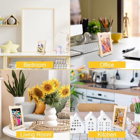 60 Pcs Wooden Picture Frames for Crafts, 4" X 6" DIY Wood Photo Frames Craft, Unfinished Picture Frames for Birthday, Wedding, Christmas Gifts & Home Decor in Saudi Arabia