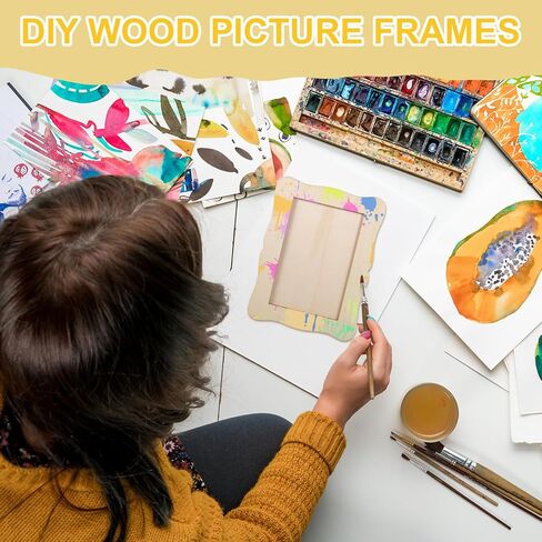 60 Pcs Wooden Picture Frames for Crafts, 4" X 6" DIY Wood Photo Frames Craft, Unfinished Picture Frames for Birthday, Wedding, Christmas Gifts & Home Decor in Saudi Arabia