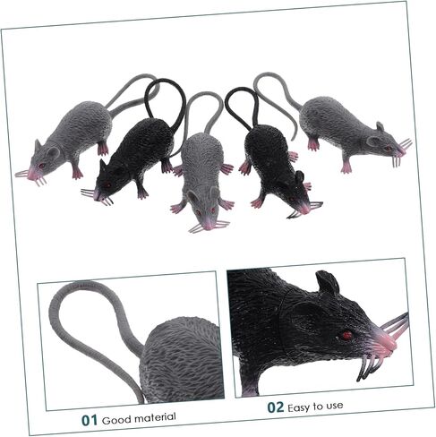 Garneck 10pcs Realistic Fake Rat Models for Pranks and Halloween Decorations Lifelike Simulated Mice Toys Grey for Haunted Houses and Spooky Displays Prank Toy in Saudi Arabia
