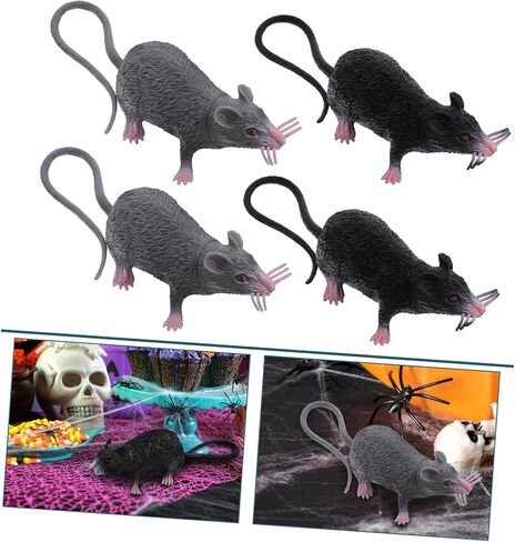 Garneck 10pcs Realistic Fake Rat Models for Pranks and Halloween Decorations Lifelike Simulated Mice Toys Grey for Haunted Houses and Spooky Displays Prank Toy in Saudi Arabia